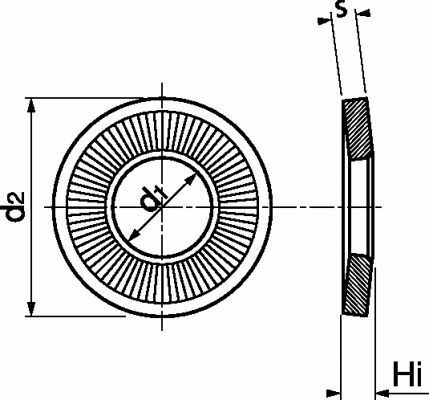 Rondelles contact Inox A4 M5.1X12X1.1 - 1 pièce