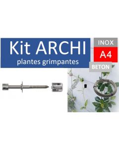 Kit ARCHI béton câble inox pour plantes grimpantes